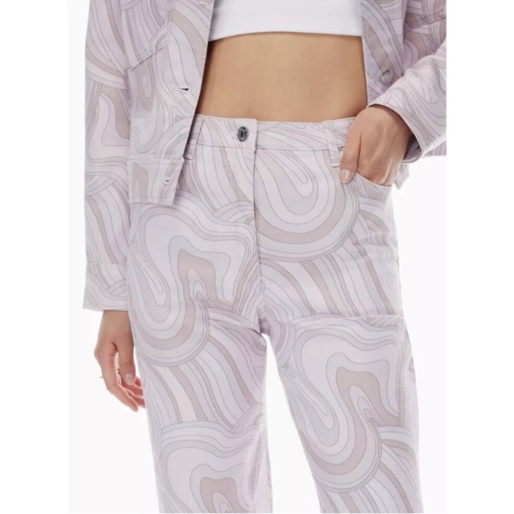 Aritzia Wilfred Free Vera Pants in Neutral Soft Swirls Size 2